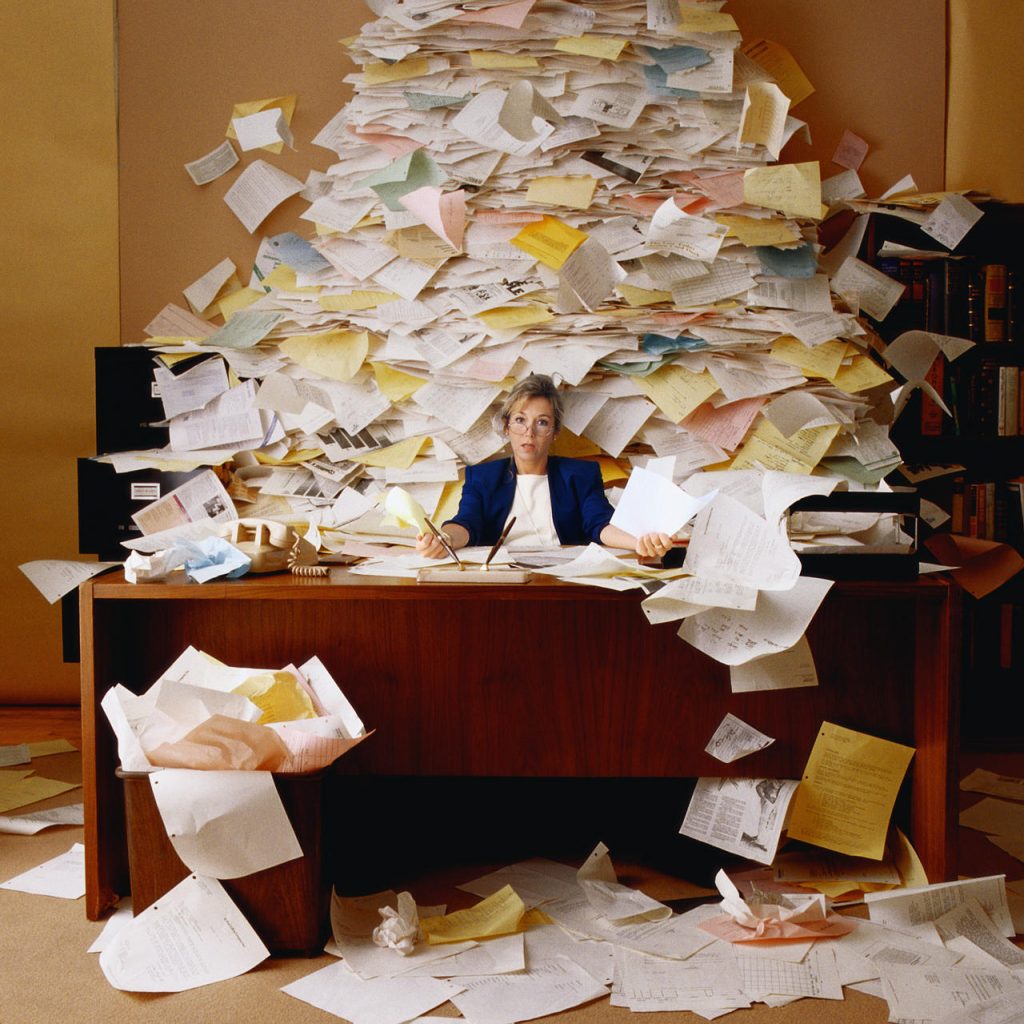 Piles of paperwork